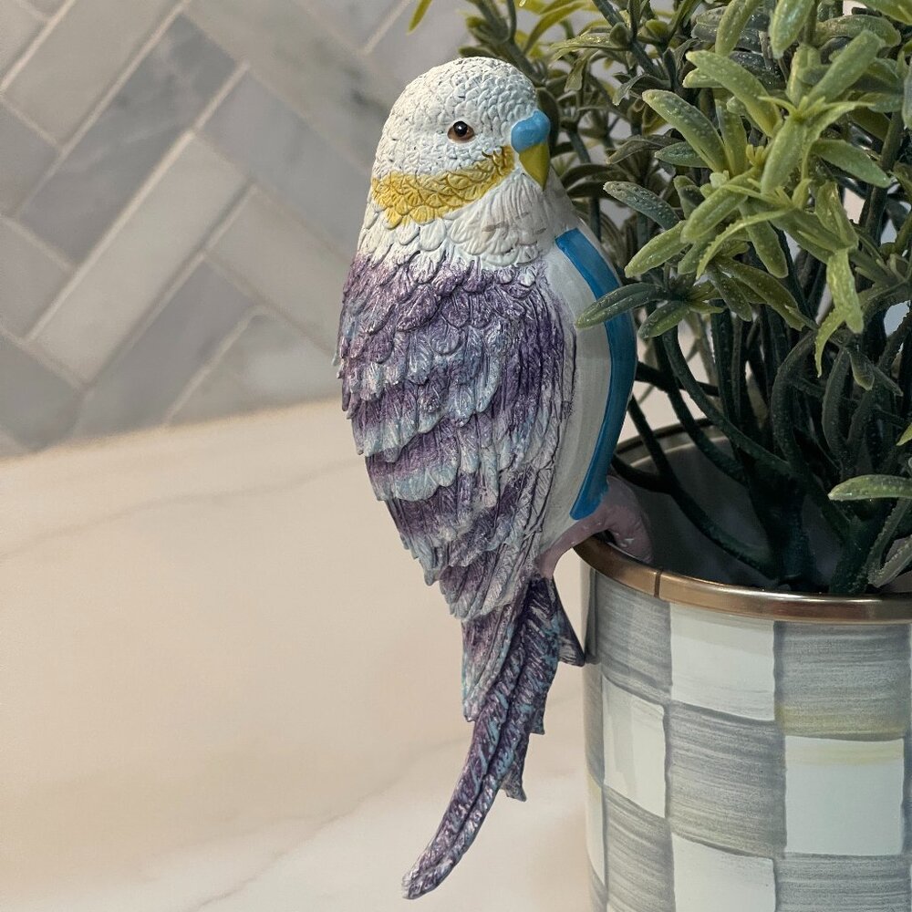 Bluebird Conservatory | MacKenzie-Childs Blue Striped Parrot Pot Climber – New - Picture 10 of 14